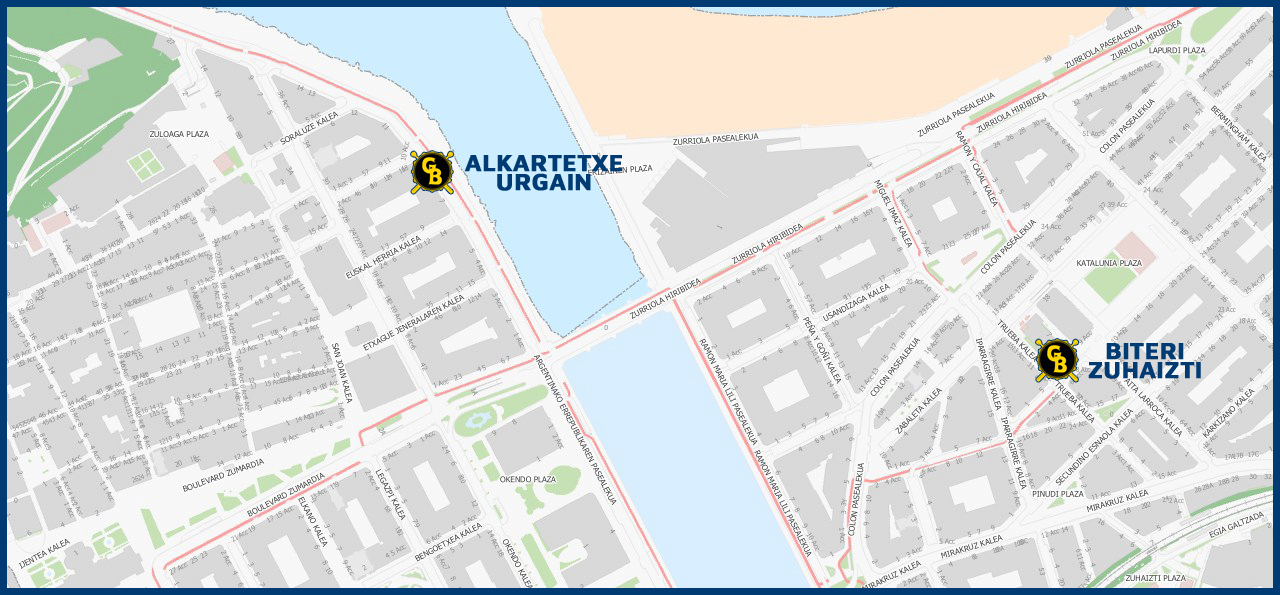 Entseguak egiteko lokalen kokapena jasotzen duen planoa